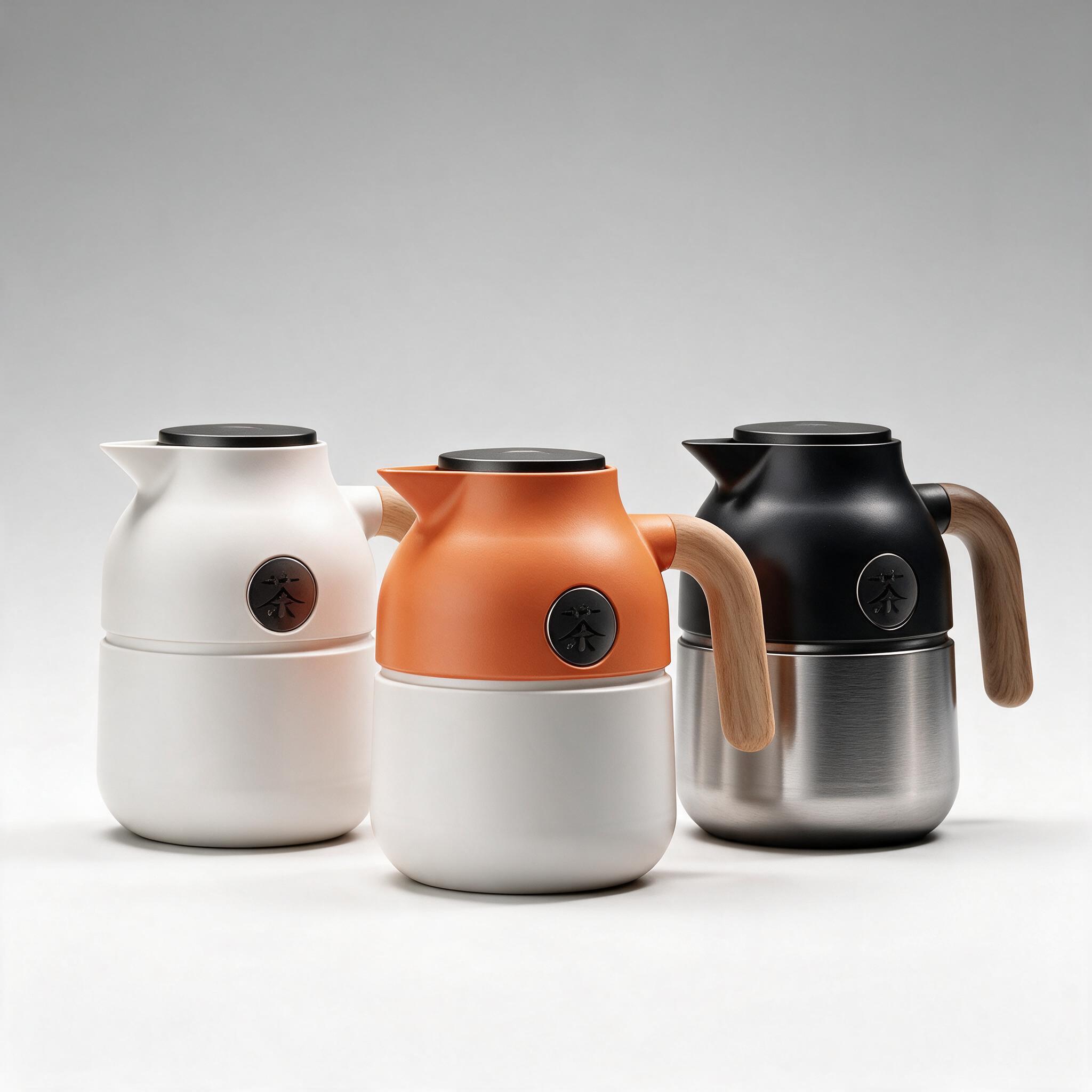 Thermal Coffee Pot with Wood Handle 3-Color (MY-CP)