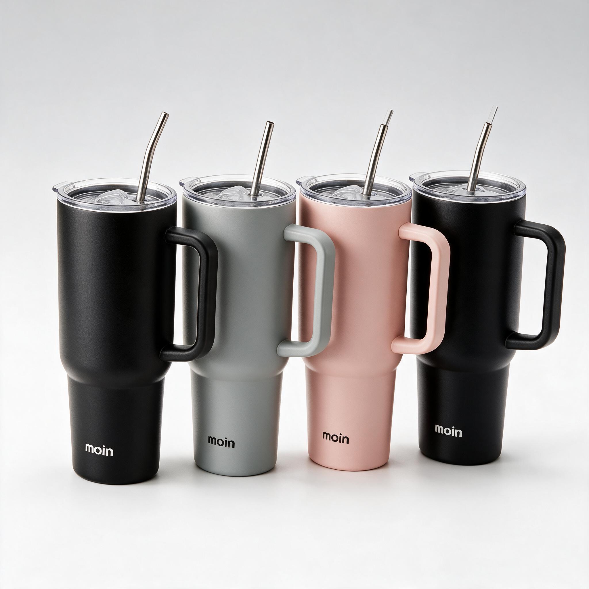40oz Tumbler with Handle and Straw 3-Color (MY-CT4001)